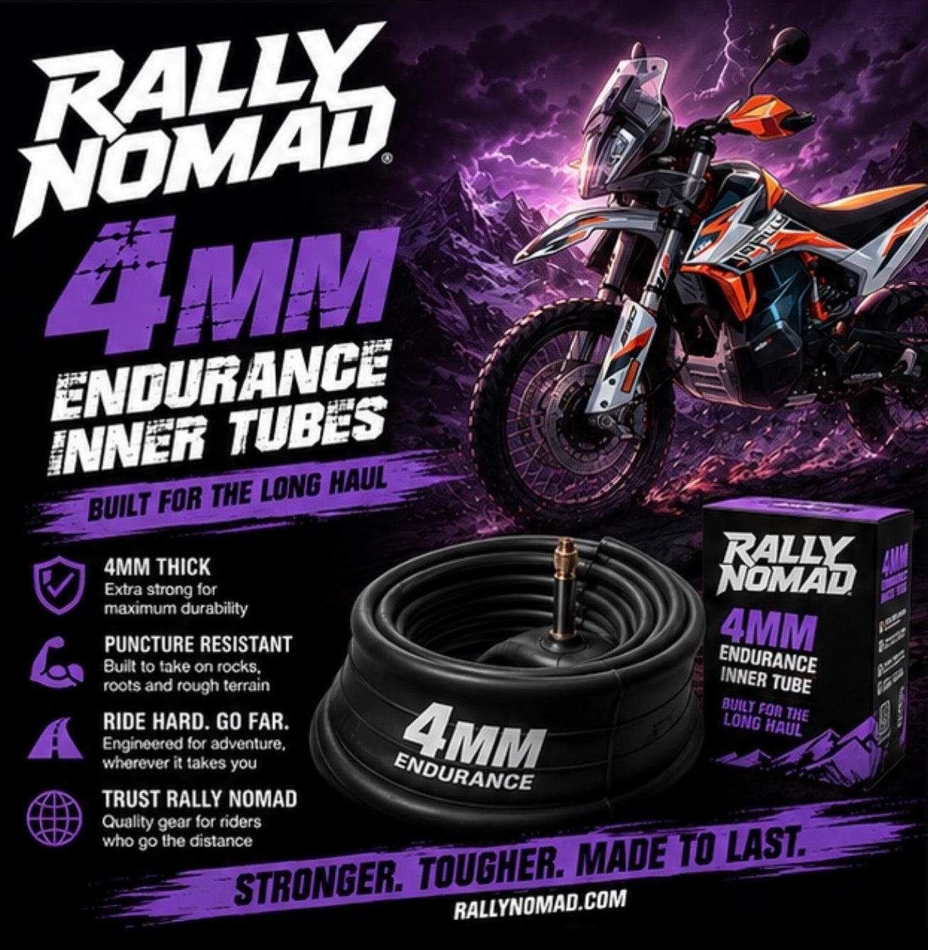 Heavy Duty - 4MM - Inner Tubes 21" / 18"